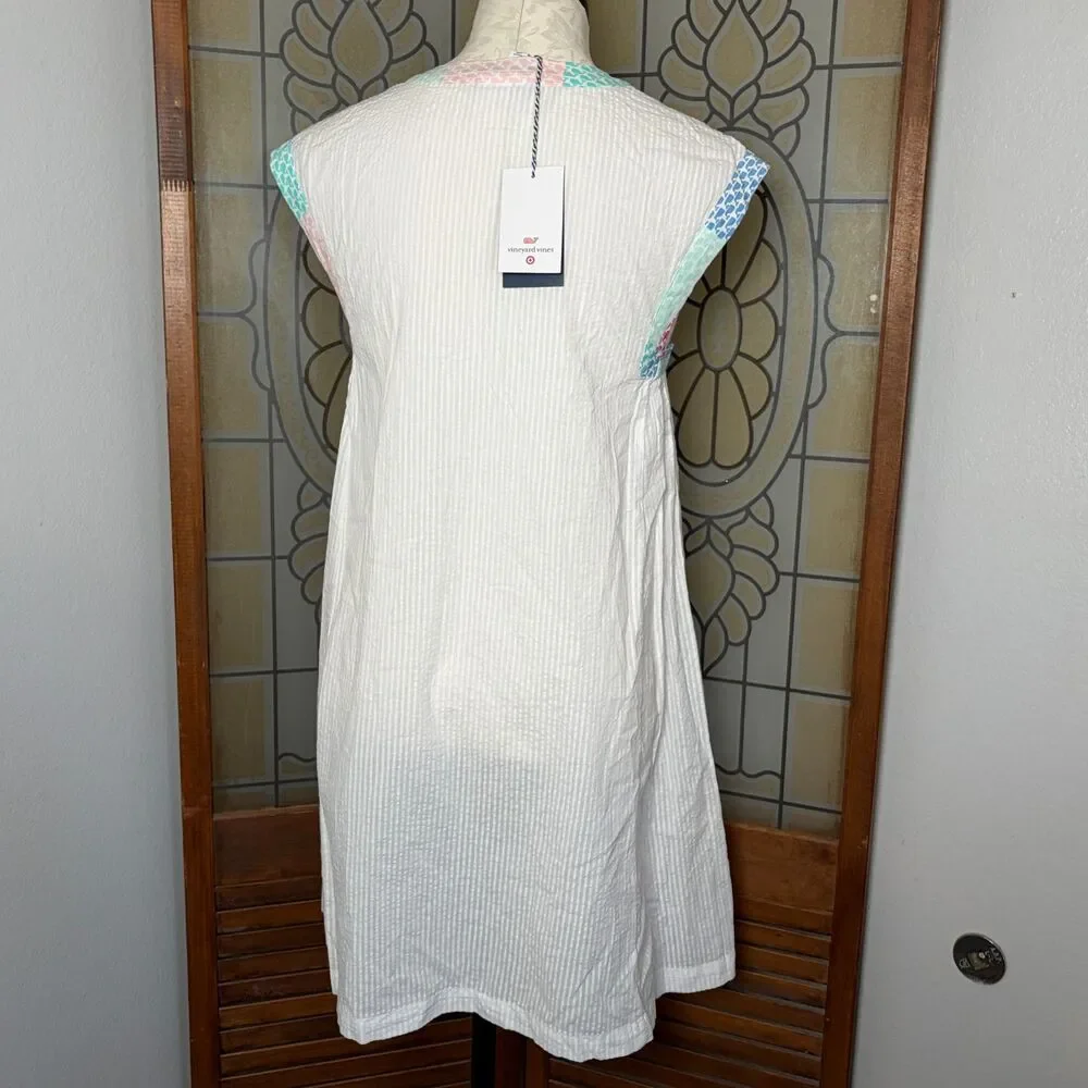 Vineyard Vines For Target NWT Seersucker Dress Colored Collar Oversized Size XS